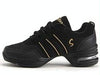 Soft Bottom Mesh Breathable Modern Dance Shoes Heightening Shoes for Women, Shoe Size:41(Black Gold)