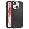 For iPhone 15 Hardware Side Cooling Skin Feel Frosted Metal Lens Frame Phone Case(Black)