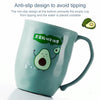 Creative Cute Plastic Cup Household Couple Cup(Butter Green)