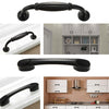 6291A-96 Simple Cabinet Door Handle Drawer Wardrobe Zinc Alloy Handle (Black)