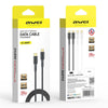 awei CL-221T Type-C to Type-C 240W Smart Fast Data Charging Cable, Length:2m(Black)