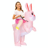 Halloween Dinosaur Inflatable Clothes Polyester 3D Cartoon Doll Clothing, Size:M(120-140cm)(White Rabbit)
