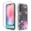 For Samsung Galaxy A24 5G / 4G Transparent Painted Phone Case(Pink Flower)