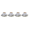 Universal 8mm Dollar Style Plastic Car Tire Valve Caps, Pack of 4(Silver)