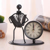 Iron Stainless Steel Small Table Clock Retro Personality Clock Birthday Gift(C64 Accordion Clock)