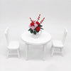 3 PCS 1:12 Mini Dollhouse Furniture Garden Balcony Decoration Flower Cluster with White Porcelain Flowerpot(Red+Pink)