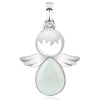 Women Angel Wings Pendants Natural Crystal Stone Necklaces(Green Aventurine)