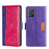 For Asus ZenFone 8 ZS590KS Contrast Color Side Buckle Leather Phone Case(Purple + Rose Red)