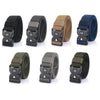 AWMN Men Outdoor Sports Alloy Snap Buckle Elastic Belt, Length: 125cm(Dark Gray)