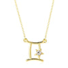 Zodiac Pattern Pendant Clavicle Chain Zodiac Diamond Necklace(N2204-3)
