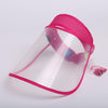 Anti-Saliva Splash Anti-Spitting Anti-Fog Anti-Oil Protective Cap Empty Top Hat Mask Removable Face Shield(Rose Red)