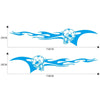 2 PCS/Set D-964 Skull Flame Pattern Car Modified Decorative Sticker(Blue)