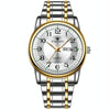 FNGEEN 7888 Large Digital Dial Quartz Steel Band Watch(Gold White Surface)