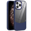 For iPhone 11 Pro Max Litchi Texture TPU Hybrid Acrylic Phone Case(Blue)