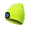 Unisex Warm Winter Polyacrylonitrile Knit Hat Adult Head Cap with 4 LED Lights, Button Battery (Yellow)