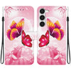 For Samsung Galaxy S23+ 5G Crystal Texture Colored Drawing Leather Phone Case(Pink Butterflies)