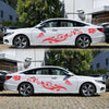 2 PCS/Set D-251 Butterfly Love Flowers Pattern Car Modified Decorative Sticker(Red)