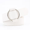 Casual Needleless Round Buckle Wide  PU Leather Belt for Women, Belt Length:103cm(White)