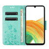 For Samsung Galaxy A36 5G Butterfly Flower Pattern Flip Leather Phone Case(Green)
