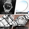 JIN SHI DUN 8813 Fashion Waterproof Luminous Automatic Mechanical Watch, Style:Men(Silver Black)