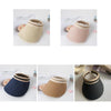 Parent-child Beach Sun Protection Empty Top Sunshade Straw Hat, Color: For Kids (Coffee)