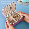 HN-001 Travel Portable Ring Lipstick Jewelry Storage Box(Mirror Version Blue)