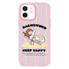 For iPhone 12 Skin Feeling Jelly TPU Hybrid PC Phone Case(Seesaw Animal Pink)