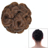 Wig Ball Head Flower Hairpin Hair Bag Wig Headband for Bride(Light Brown)