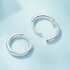 SCE1772 S925 Sterling Silver Platinum-plated Hoop Earrings, Size: S