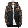 Men Bomber Jacket Thin Slim Long Sleeve Camouflage Military Jackets Hooded, Size: M(Green)
