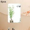 4pcs 20cm x 13cm Round Corner Models Rectangle Acrylic Mirror Stereo Wall Stickers(Silver)
