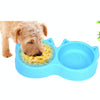 Blue Double Pet Bowl - Anti-Skid Dog & Cat Food Bowl
