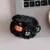 For AirPods Pro 2 / Pro Christmas Series Plush Earphone Protective Soft Case(Pumpkin Batman)