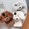For iPhone 13 Teddy Dog Plush TPU Phone Case(Brown)