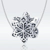 S925 Sterling Silver Winter Snowflakes Beads DIY Bracelet Necklace Accessories, Color:Silver