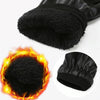 Winter Men PU Leather Touch Screen Plush Lining Warm Cycling Gloves, Size: Free Size(Black)