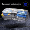 Car Multi-functional Glasses Case Sunglasses Storage Holder with Card Slot, Diamond Style (Transparent)