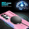 For Samsung Galaxy S24 Ultra 5G Sliding Camshield MagSafe Holder TPU Hybrid PC Phone Case(Purple Pink)