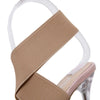 Women Shoes Simple Transparent Lace Up High Heels, Size:41(Beige)