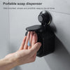 Bathroom Traceless Manual Soap Liquid Box Creative Suction Cup Wall-mounted Soap Dispenser Without Punching Plastic Soap Dispenser(Black)