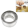 3 PCS Stainless Steel Round Dumplings Wrappers Molds Set Cutter Maker Tools(Sawtooth)