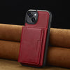 For iPhone 15 Plus / 14 Plus LC.IMEEKE L5 Series Detachable RFID Card Bag Magsafe Phone Case(Red)