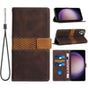 For Samsung Galaxy A05 Grid Stitching Leather Phone Case with Lanyard(Brown)