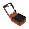 For Samsung Galaxy Z Flip6 AwQuer Crossbody Zipper Wallet Bag Litchi Leather Phone Case(Brown)