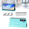For Samsung Galaxy S23 FE 5G RC01 Dual-Folded Magnetic Suction RFID Leather Phone Case(Mint Green)