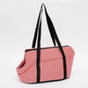 Plaid Pet Carrier Bag, Breathable, L (Light Coffee) - Dog/Cat