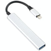 S-209 3 in 1 8 Pin Male to Dual USB 2.0 + USB 3.0 Female Adapter HUB(Silver)