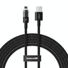 Baseus Gem Transparent 2.4A USB to 8 Pin Fast Charging Data Cable, Length:2m(Black)