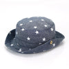 MZ7938 Spring Small Star Pattern Children Basin Hat Sun Hat, Size: L (52cm)(Dark Denim Blue)