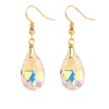 E2108-2 White AB Color Natural Crystal Handmade Earrings Zircon Long Earrings